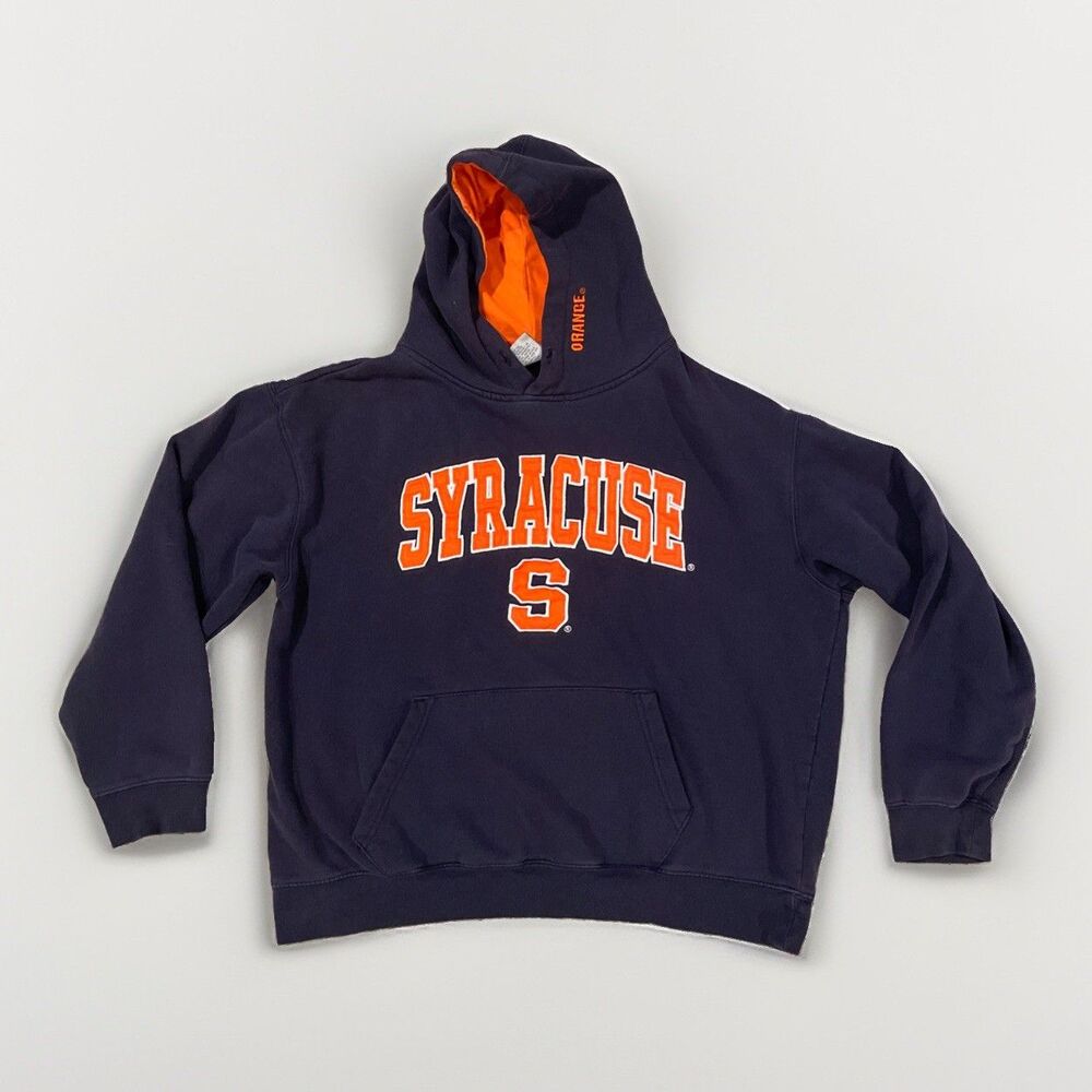 Vintage Syracuse Orange Sewn Letters Hoodie Sweatshirt Mens XL Navy NCAA